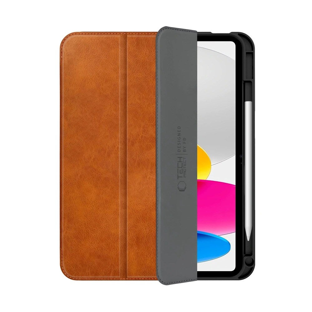 iPad 11" (2025) / 10.9" (2024 / 2022) Tech-Protect Fleece Flip Case - Brown