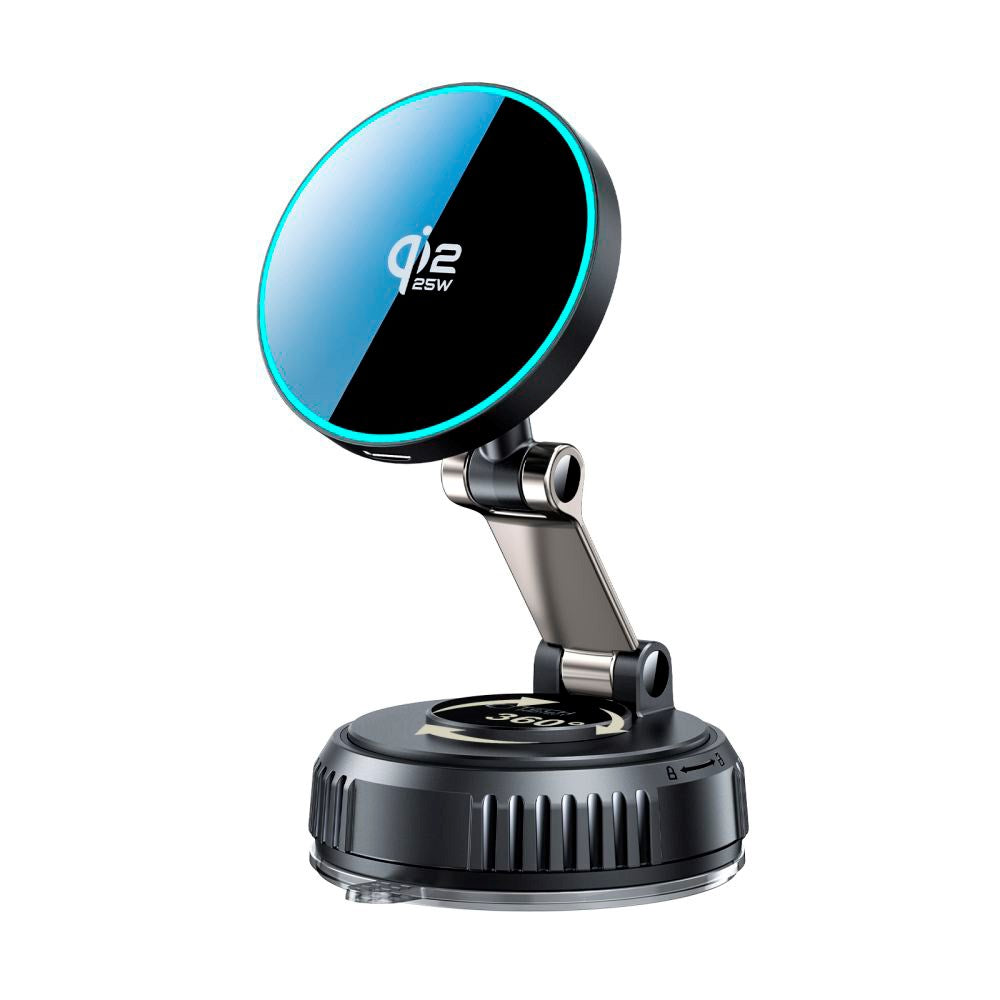 Tech-Protect Magnetic Car Mount with 25W Wireless Charging – Dashboard – MagSafe Compatible – Black