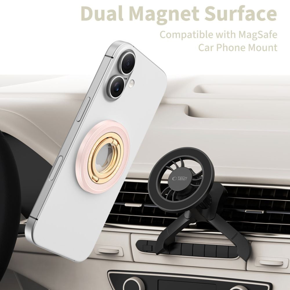 Tech-Protect Lamano Magnetic Phone Ring - MagSafe Compatible - Pink / Gold