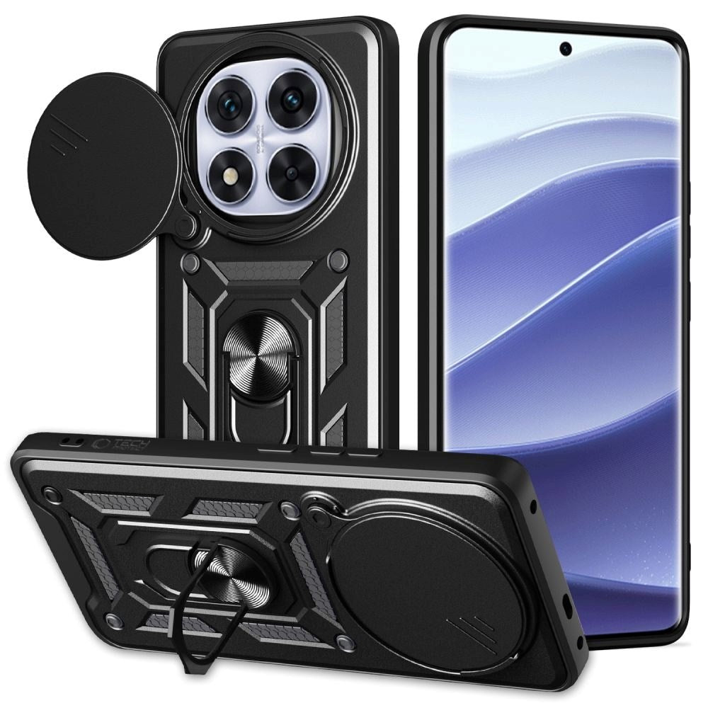 Xiaomi Redmi Note 14 Pro+ Tech-Protect Camshield Case with Magnetic Ring & Stand Function - Black