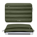 Tech-Protect Fluffy MacBook / Laptop 15-16" (27 x 38cm) Sleeve with Extra Zipper Pocket - Dark Green