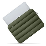 Tech-Protect Fluffy MacBook / Laptop 15-16" (27 x 38cm) Sleeve with Extra Zipper Pocket - Dark Green
