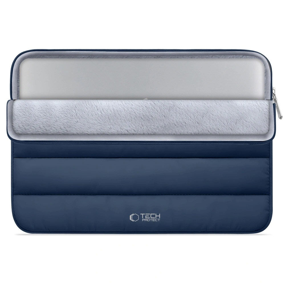 Tech-Protect Fluffy MacBook / Laptop 15-16" (27 x 38cm) Sleeve with Extra Zipper Pocket - Dark Blue