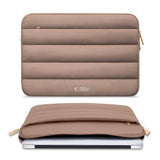 Tech-Protect Fluffy MacBook / Laptop 13-14" (25 x 35cm) Sleeve with Extra Zipper Pocket - Beige