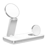 Tech-Protect 3-in-1 Magnetic Wireless Charger - MagSafe Compatible - 15W - White