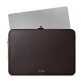 Tech-Protect MacBook / Laptop 15-16" Faux Leather Sleeve with Lined Inside - Chocolate