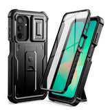 Samsung Galaxy A26 (5G) Tech-Protect Kevlar Pro Hard Plastic Case with Screen Protection & Kickstand - Black
