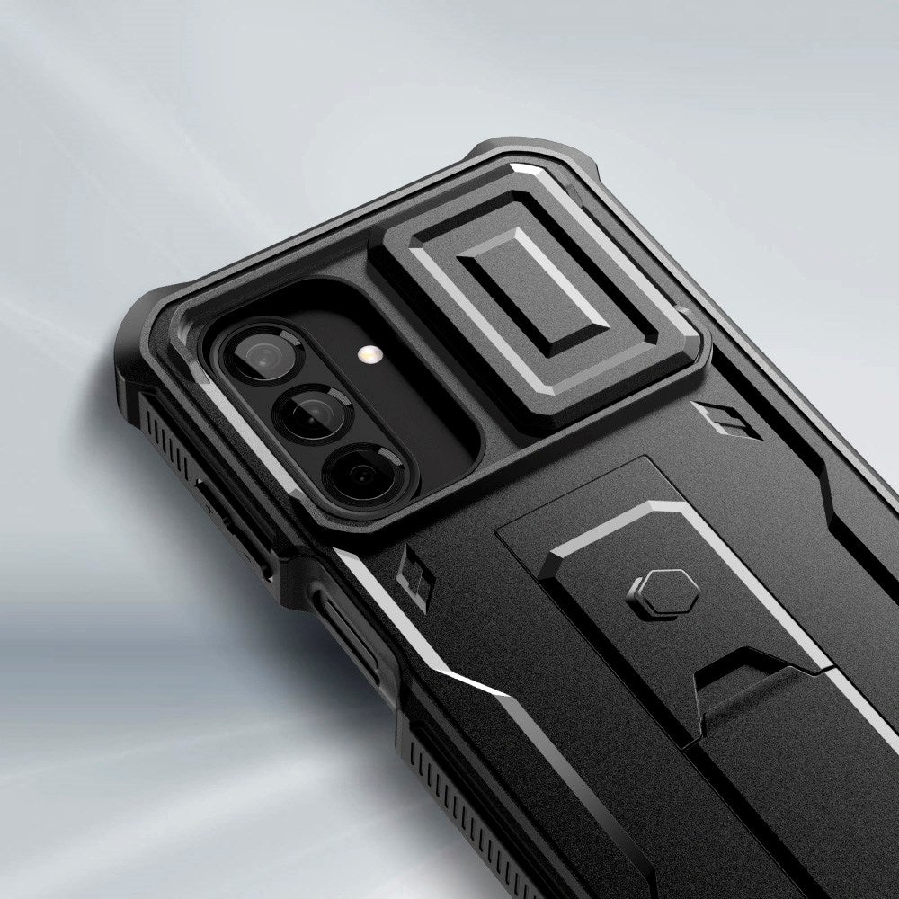 Samsung Galaxy A26 (5G) Tech-Protect Kevlar Pro Hard Plastic Case with Screen Protection & Kickstand - Black