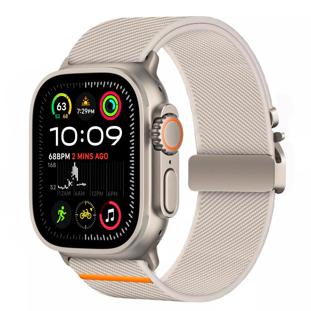 Apple Watch (42 / 44 / SE / 45 / 46 / 49mm) Tech-Protect Nylon Strap with Metal Buckle - Titanium