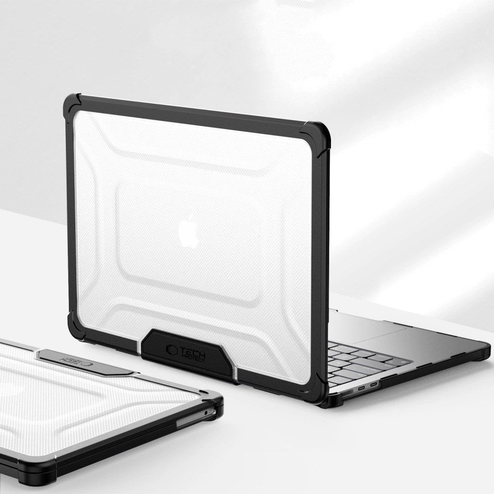 MacBook Air 13" M2 / M3 / M4 (2022 - 2025) Tech-Protect SmartShell Pro Case - Black / Transparent