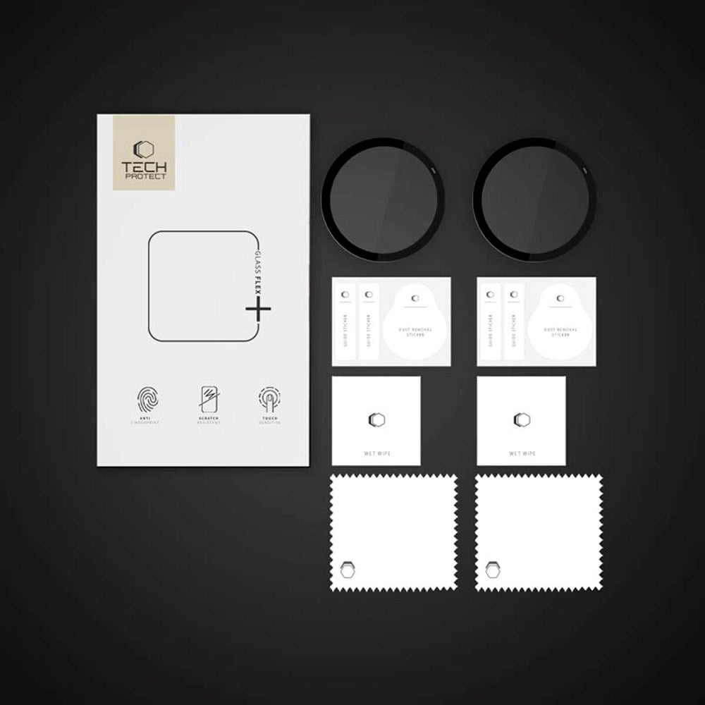 Garmin Vivoactive 6 Tech-Protect Glass Flex+ Screen Protector - 2 pcs - Transparent / Black