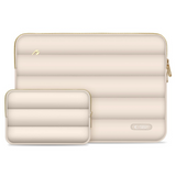 Tech-Protect Puffy MacBook / Laptop 15-16" Sleeve with Small Bag - Beige