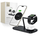 Tech-Protect 15W 3-in-1 Magnetic Wireless Charger - Qi2 / MagSafe Compatible - Black