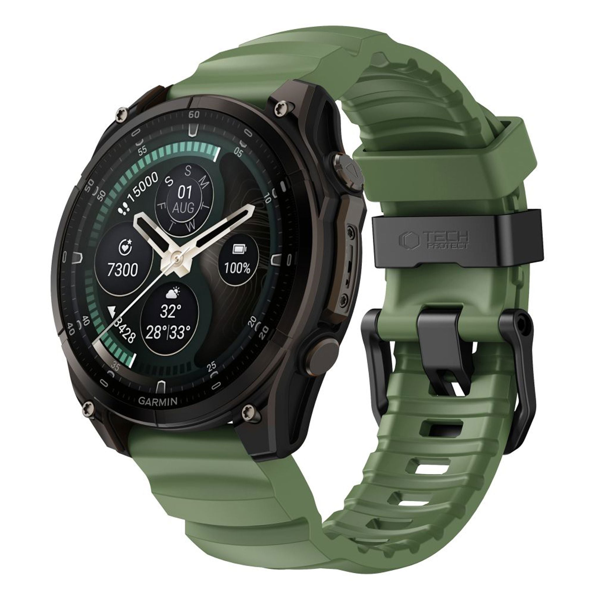Universal Garmin 22mm QuickFit Tech-Protect Motion Watch Strap - Green