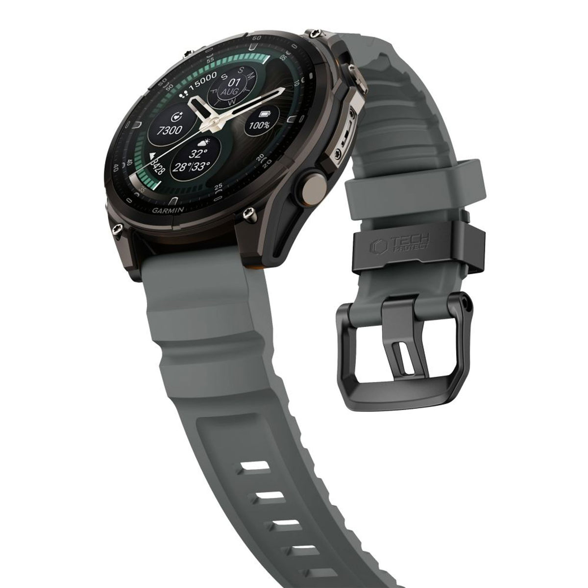 Universal Garmin 26mm QuickFit Tech-Protect Motion Watch Strap - Grey