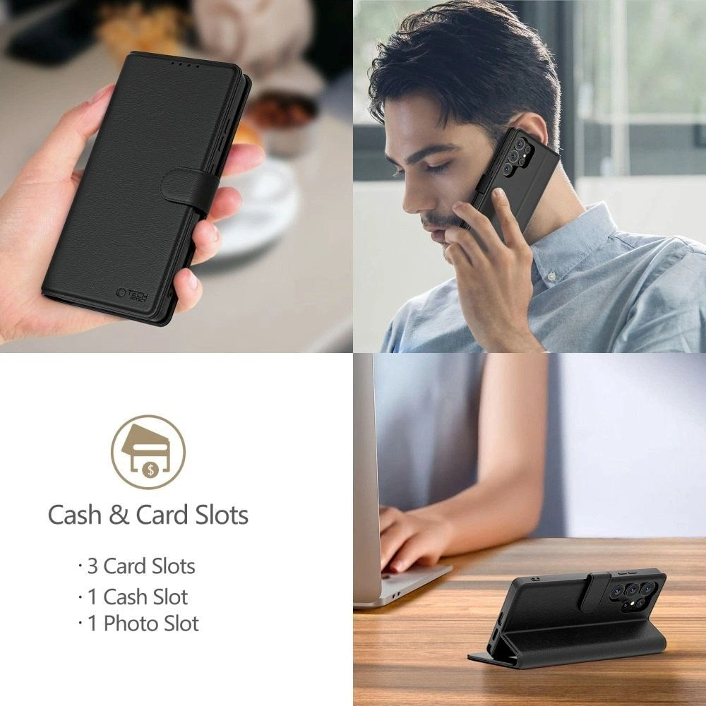 Samsung Galaxy S26+ (Plus) Tech-Protect Flip Case with Wallet - Black