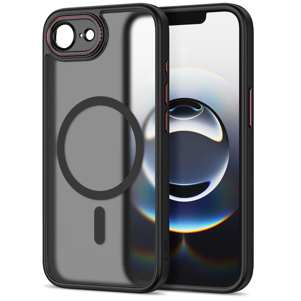iPhone 17e / 16e Tech-Protect MagCam Case - MagSafe Compatible - Transparent /Matte Black