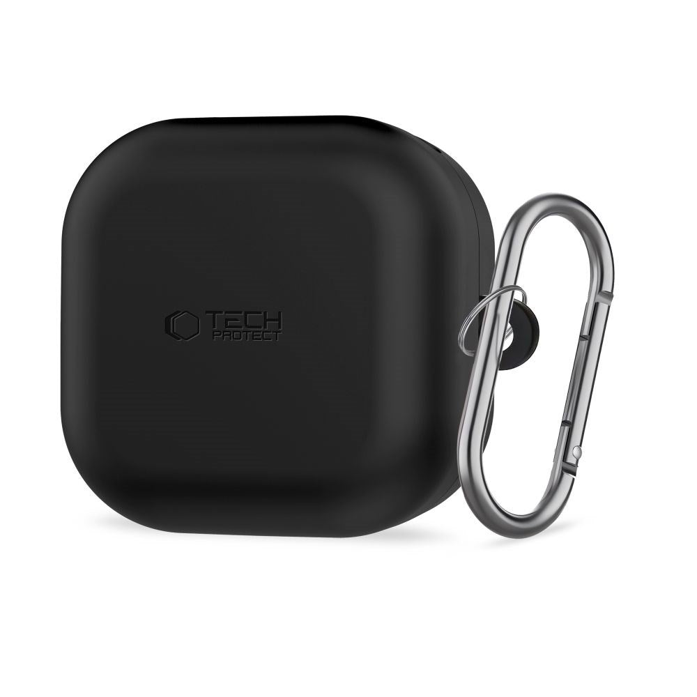 Samsung Galaxy Buds 4 / 4 Pro Tech-Protect Silicone Case with Carabiner - Black