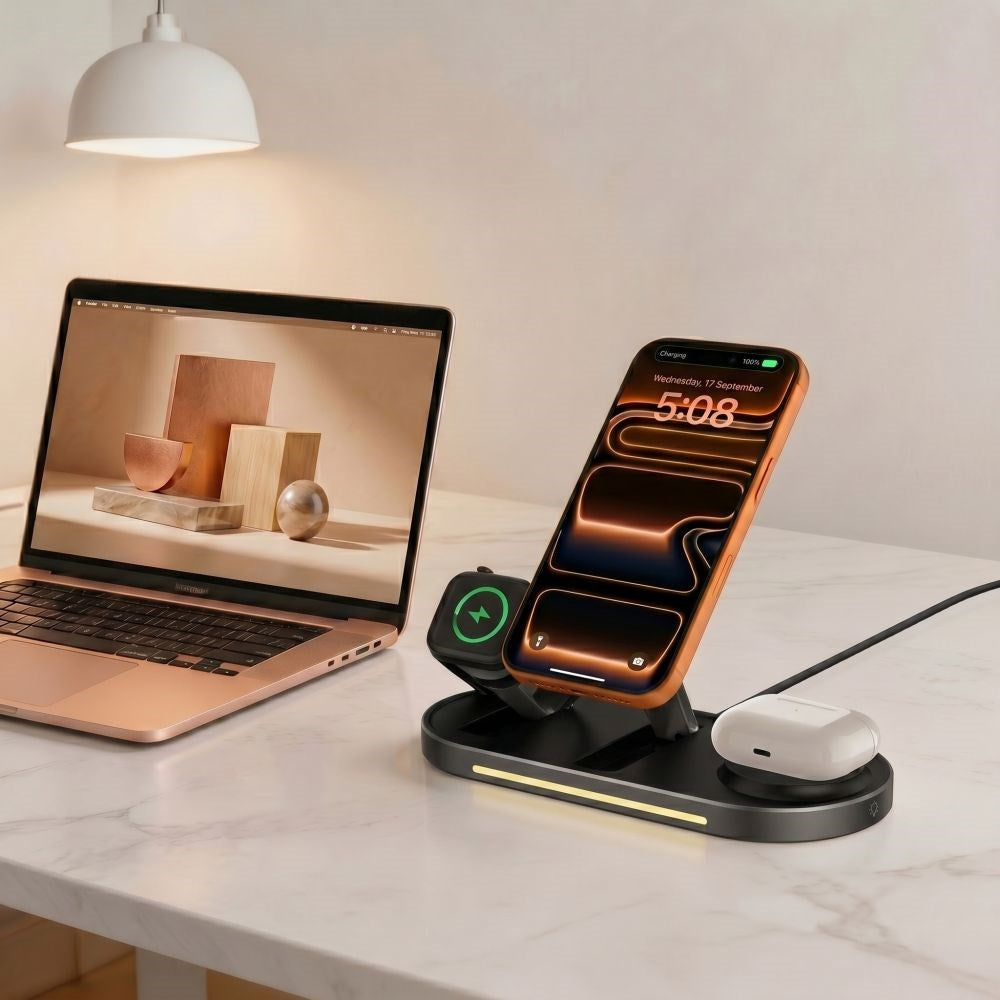 Tech-Protect A51 ARCTICBOOST 3-in-1 Wireless Charger 25W - MagSafe / Qi2 Compatible - Black