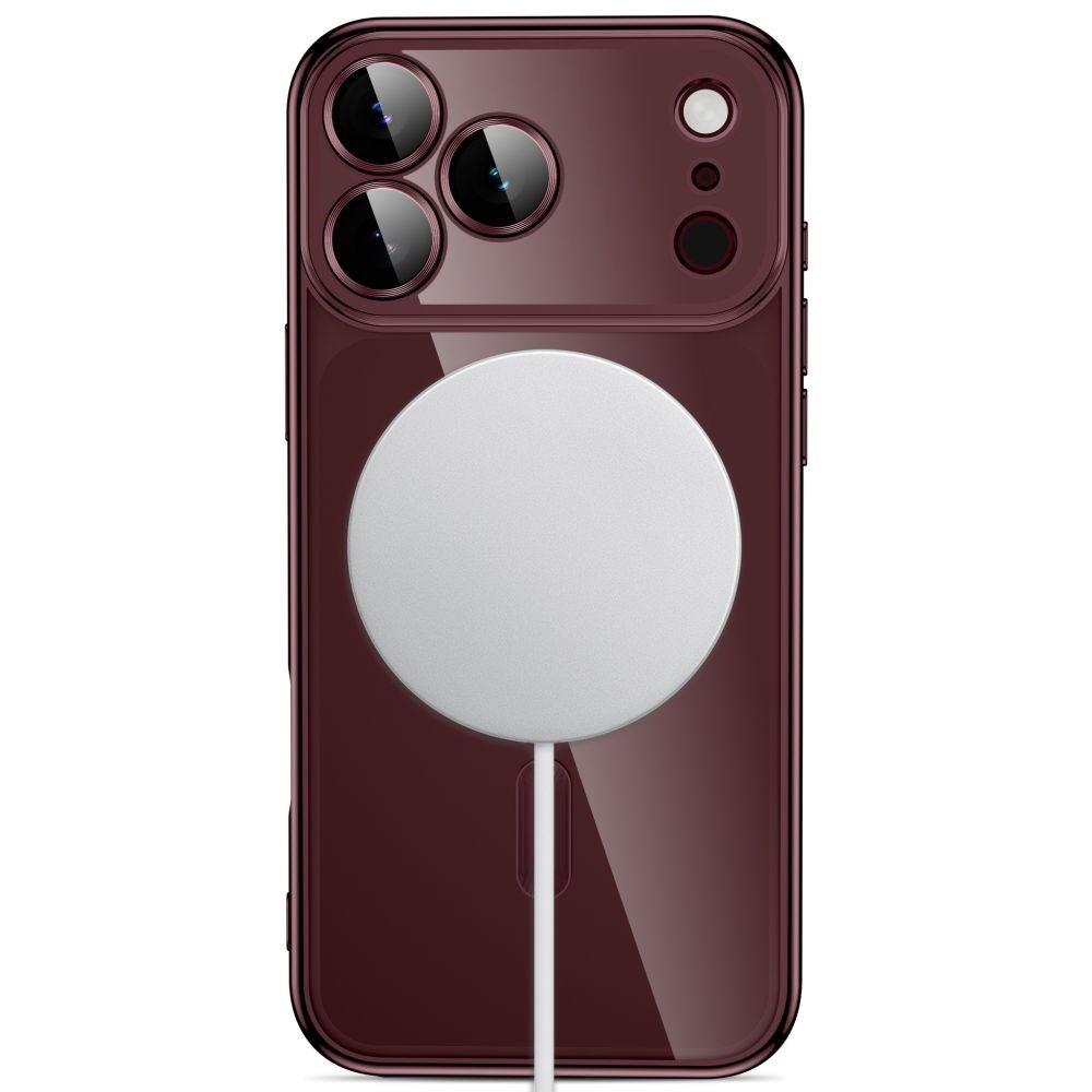 iPhone 18 Pro / 17 Pro Tech-Protect MagFlex Case - MagSafe Compatible - Burgundy / Transparent