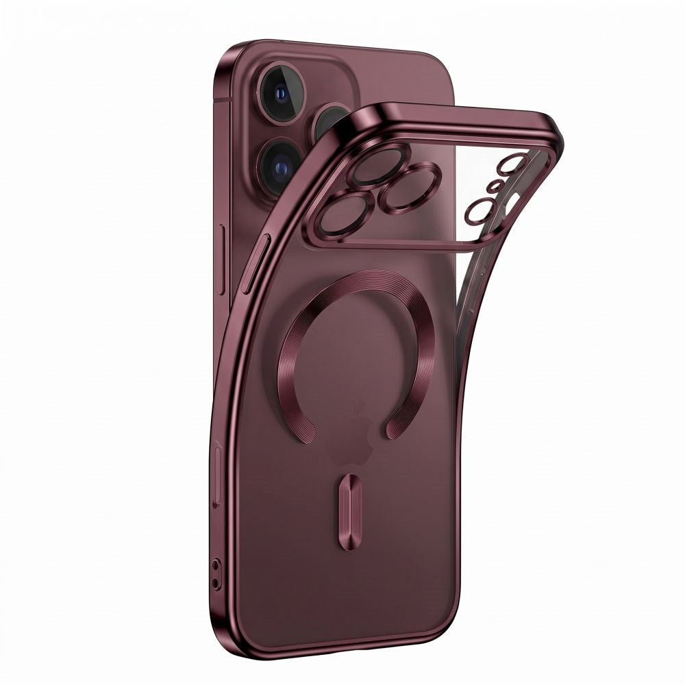 iPhone 18 Pro / 17 Pro Tech-Protect MagFlex Case - MagSafe Compatible - Burgundy / Transparent