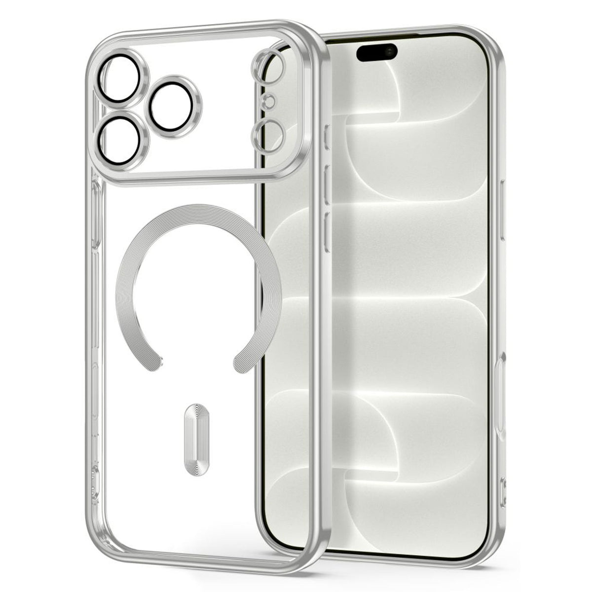 iPhone 18 Pro / 17 Pro Tech-Protect MagFlex Case - MagSafe Compatible - Silver / Transparent