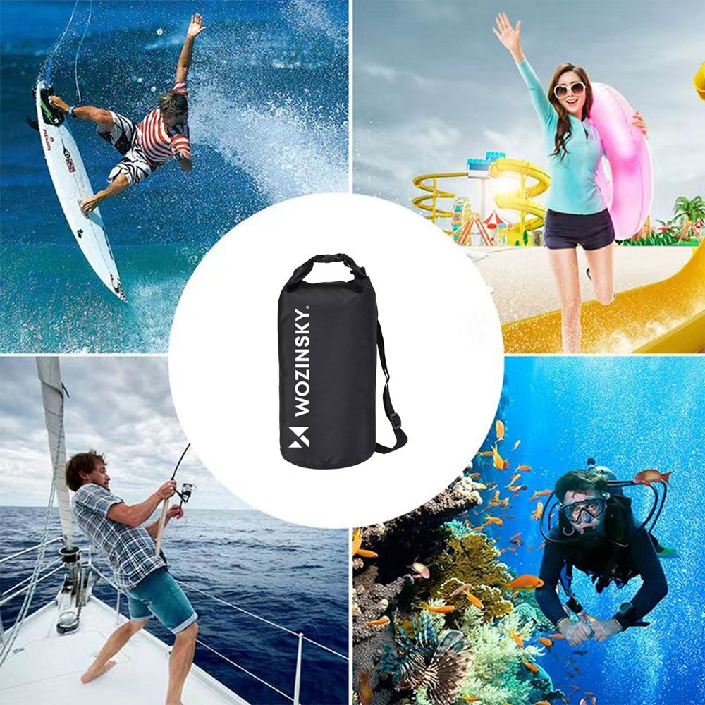 Wozinsky Waterproof Bag with Strap - 10L - Black
