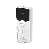 Wozinsky 20,000mAh Powerbank with Built-In USB-C & Lightning Cable - White
