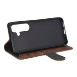 Samsung Galaxy S25 GEAR Classic Flip Case Faux Leather with Card Holder - Brown