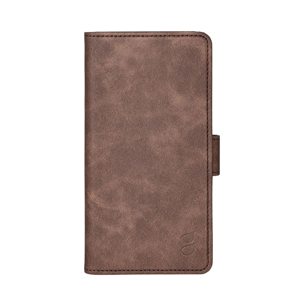 Samsung Galaxy S25 GEAR Classic Flip Case Faux Leather with Card Holder - Brown