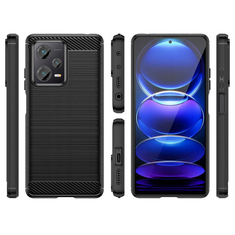 Xiaomi Redmi Note 12 (5G) / Poco X5 (5G) Tech-Protect Flexible Plastic Carbon Case - Black