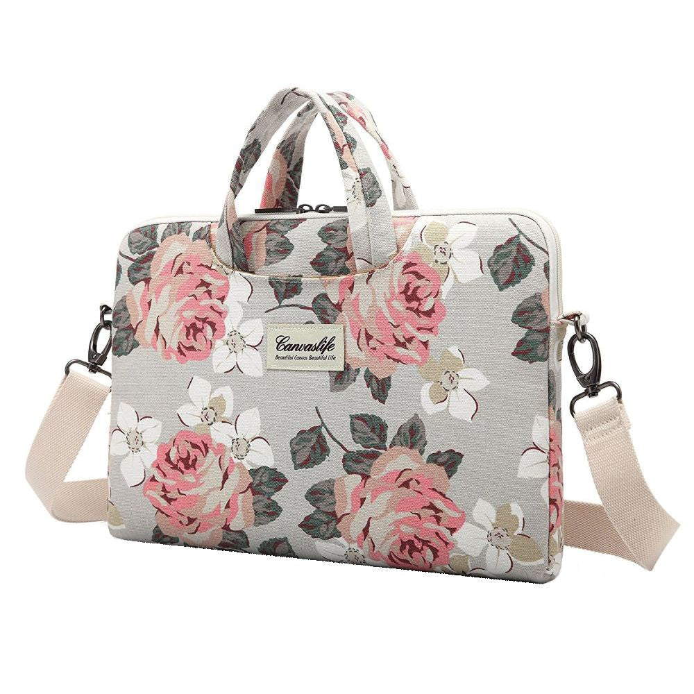 Canvaslife Briefcase Bag For MacBook / PC 15-16" - White Rose