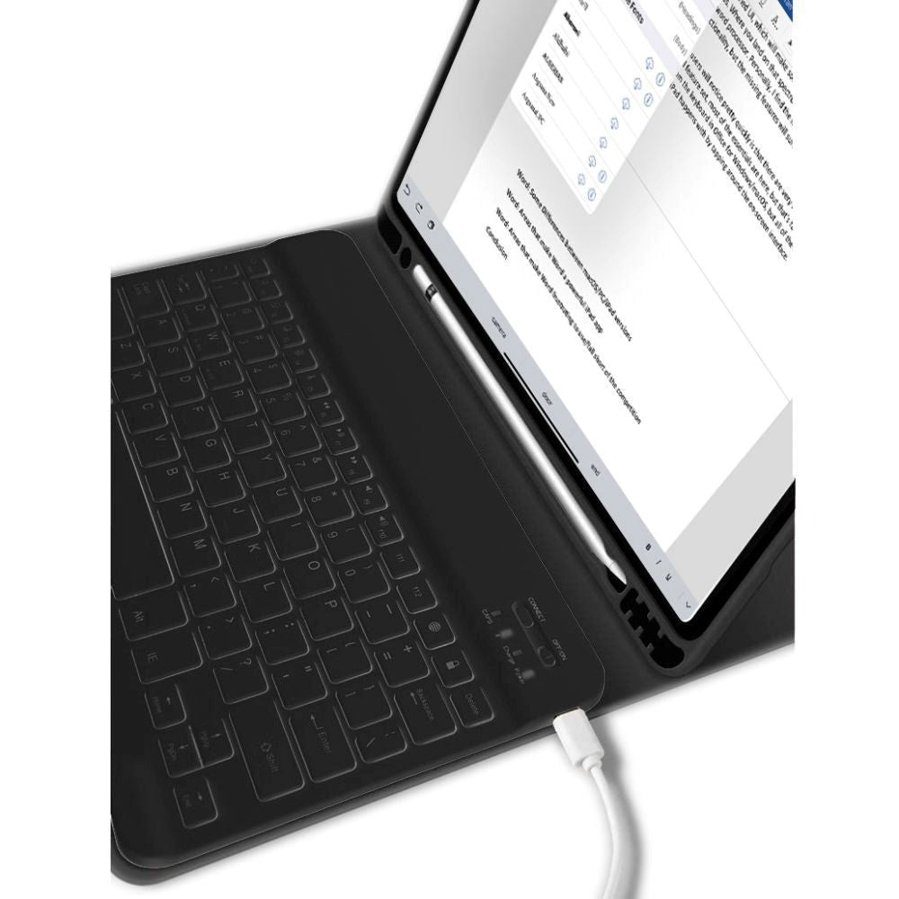 iPad 10.9" (2024/2022) Tech-Protect Keyboard Case With Pencil Holder - English Layout - Black