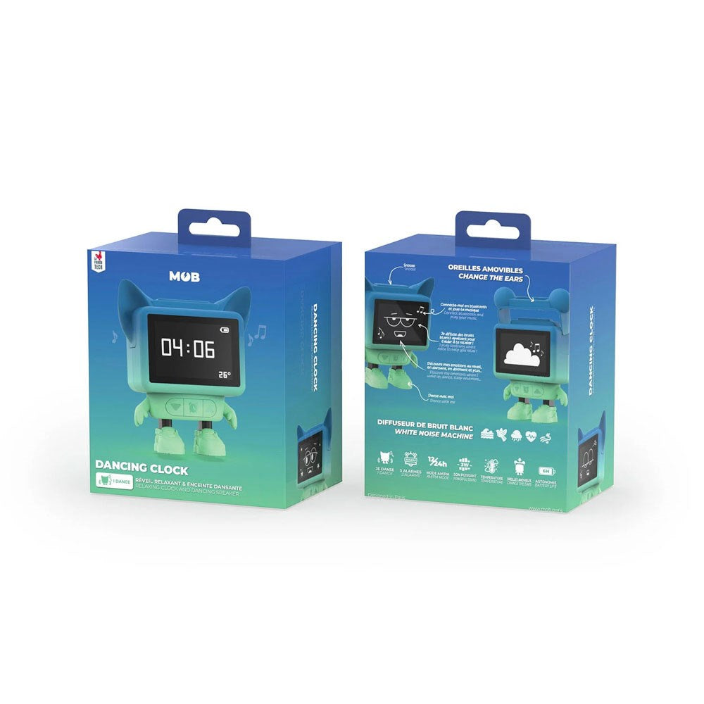 MOB - Dancing Alarm Clock Bluetooth Speaker - Blue