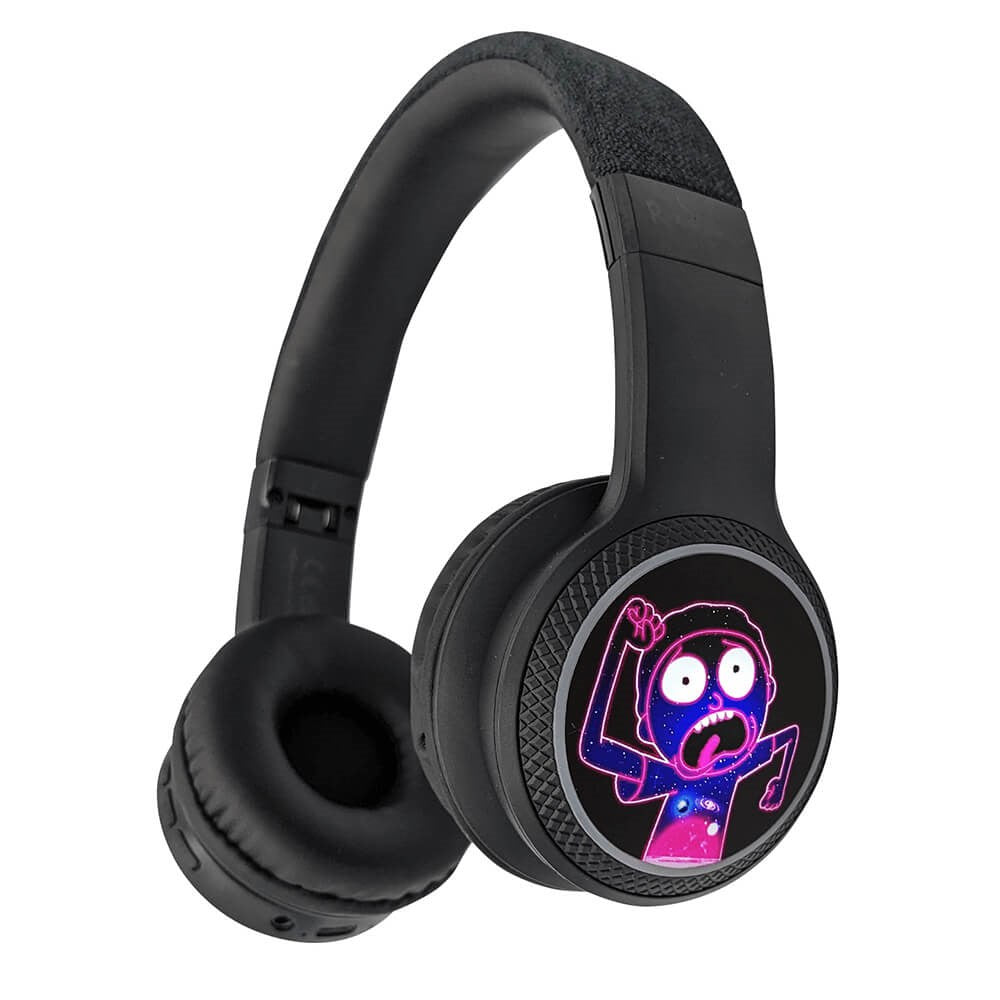 Rick & Morty Wireless On-Ear Headphones with LED - Black