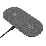 ProXtend Fabric Covered Dual Wireless Charger 10W - Grey