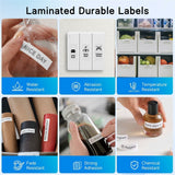 Label Tape Cassette 8 meters, Laminated, Compatible with Brother P-Touch label printers, Black on White - 36mm