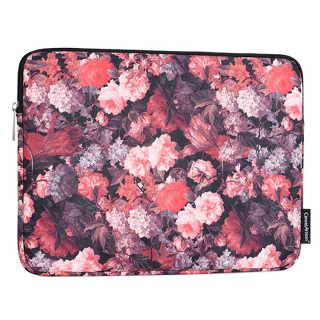 CanvasArtisan Sleeve with Flower Design for Macbook/Laptop 15" - (39 x 28 x 2 cm) - Pink / Black