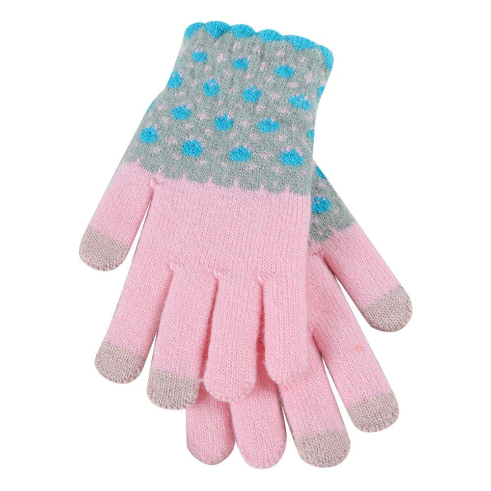 Universal Fabric Gloves - Touch Screen - Pink