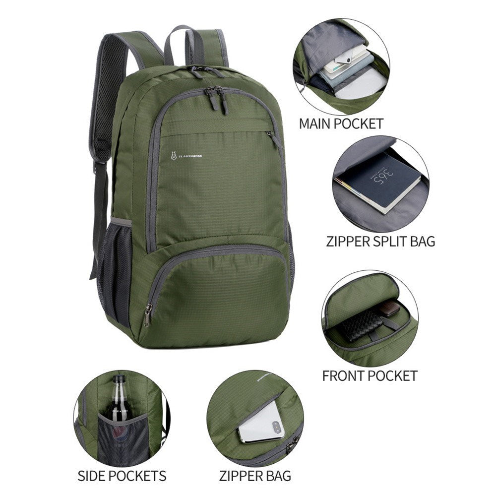 Water Resistant Nylon Backpack (47 x 31cm) - Light Green