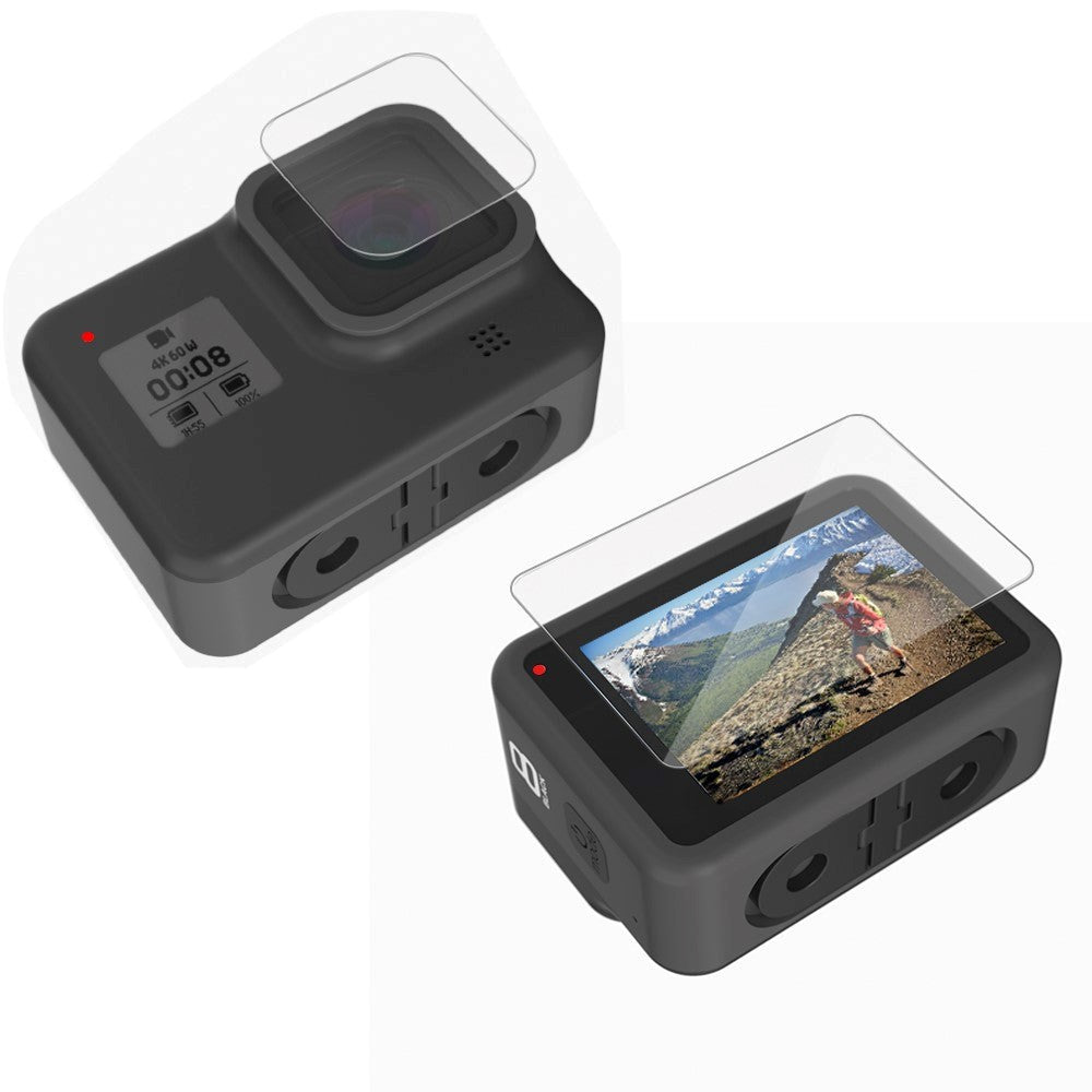 GoPro Hero 8 Protective Set with Tempered Glass and Protective Film - Transparent