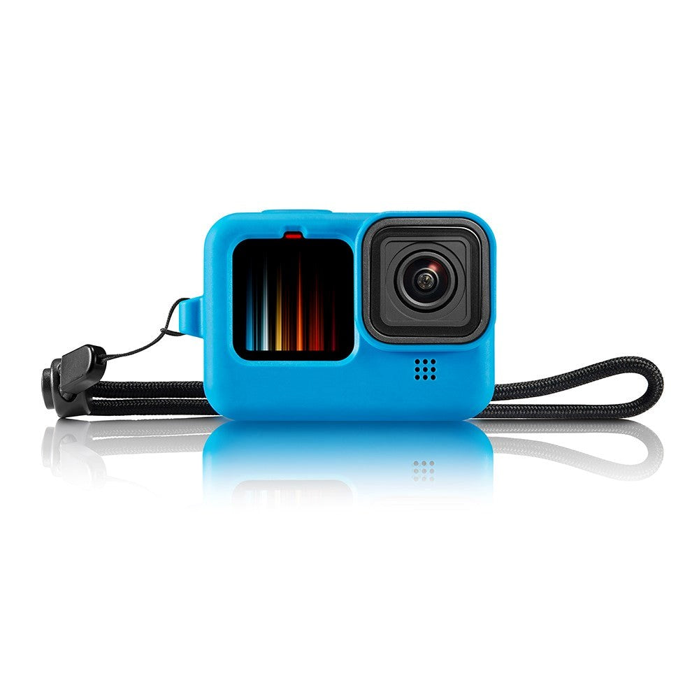 GoPro Hero 9 / 10 / 11 Silicone Case w. Strap & Lens Protection - Blue