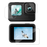 GoPro Hero 9 / 10 / 11 Set with 2 pcs. Front display Film, 2 pcs. Back display Film & 2 pcs. Lens Film - Transparent