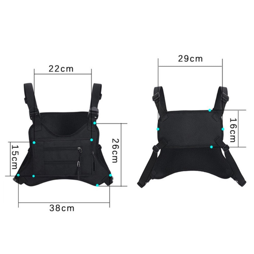 Outdoor Polyester Vest with Pockets - Black