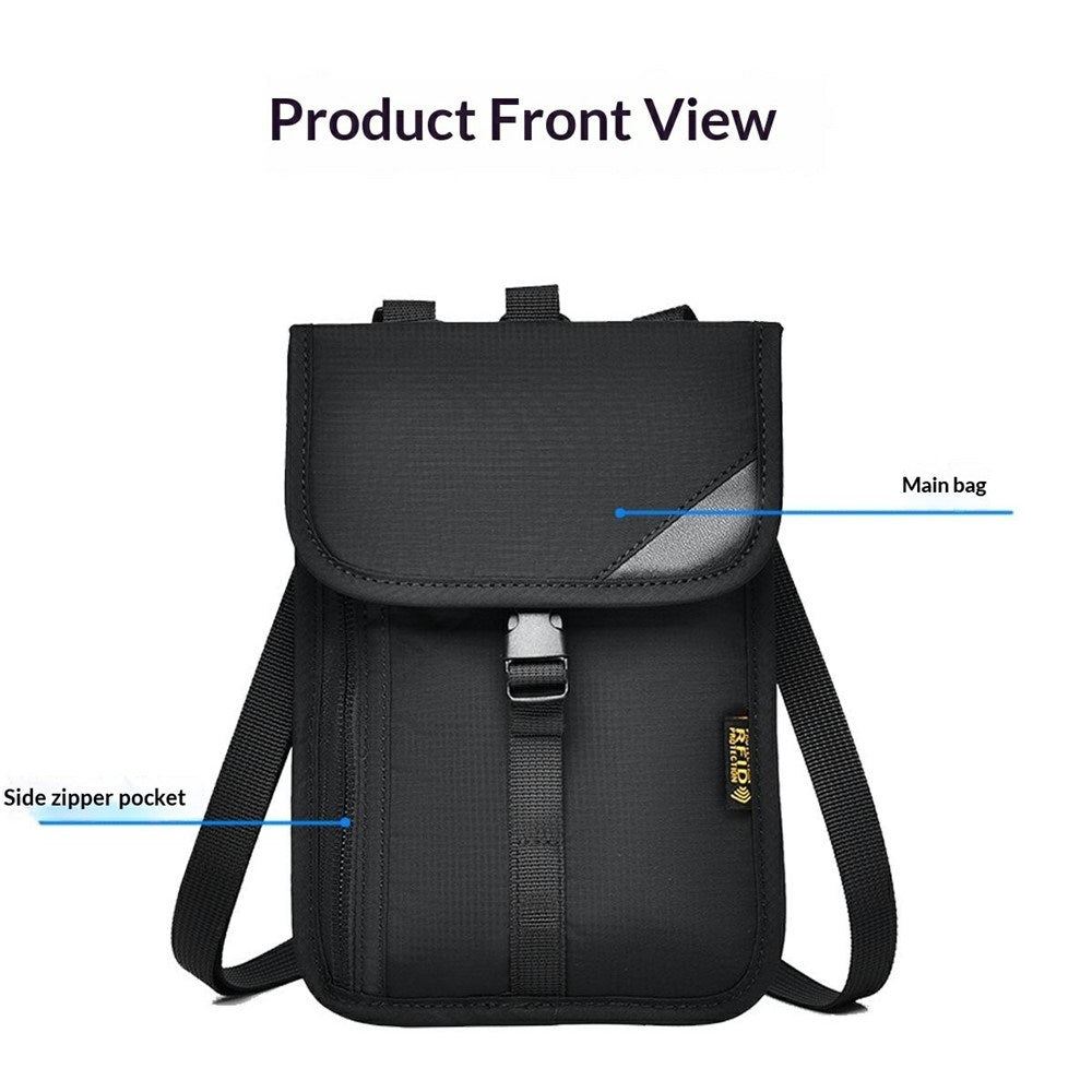Shoulder bag with 3 compartments (140 x 190mm) - Black