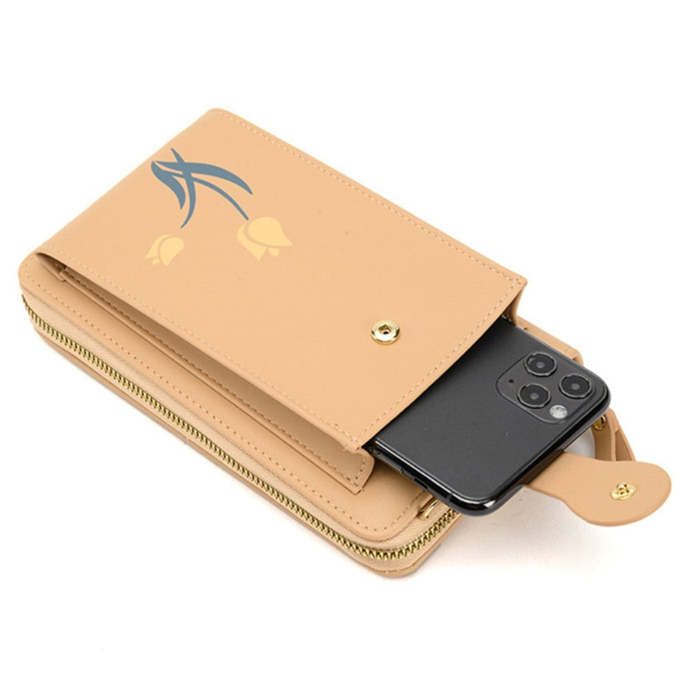 Universal Leather Clutch w. Shoulder Strap (160 x 80 mm) - Pink