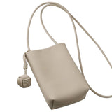 Faux Leather Crossbody Mobile Bag with Magnetic Closure (200 x 130 mm) - Beige