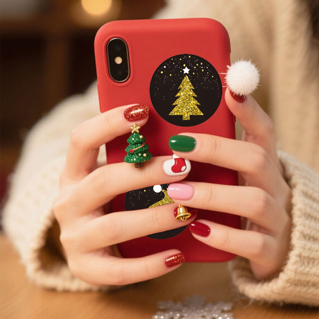 Roll of 500 x Stickers - 7 Designs - Christmas / Gold