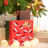 Roll of 500 x Stickers w. Christmas Designs - Christmas Hat / Glitter