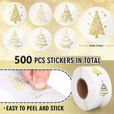 Roll of 500 x Stickers - Gold Christmas Tree